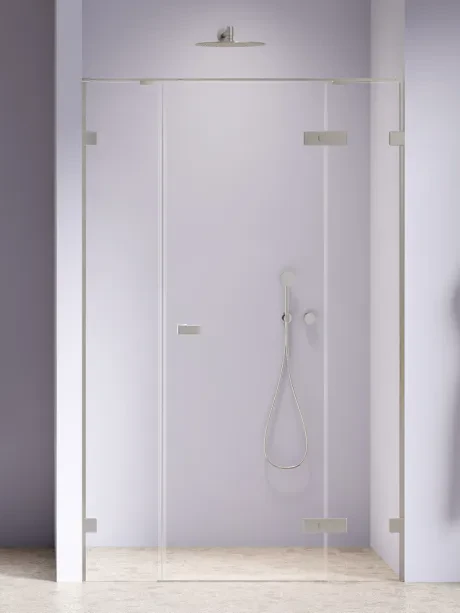 Drzwi wnękowe OXIA NICKEL BRUSHED PLUS pojedyncze wahadłowe, zawias na małej ściance