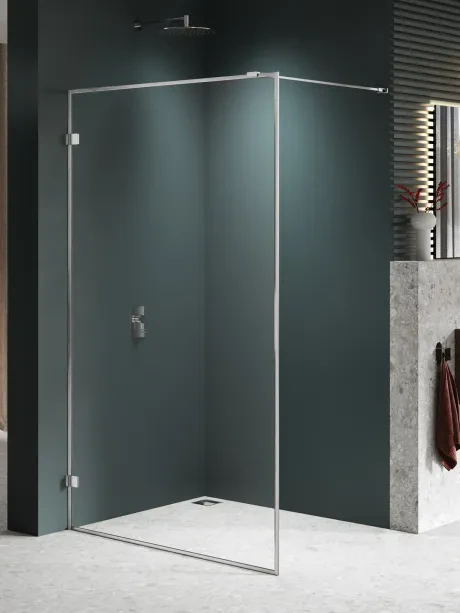 Kabina prysznicowa AVEXA NICKEL BRUSHED walk-in RAMKA ALUMINIOWA