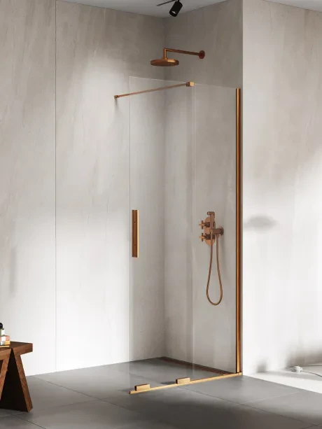 Kabina prysznicowa walk in Smart Copper Brushed, przesuwna.