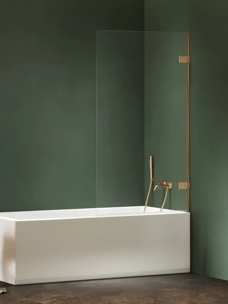 Parawan nawannowy OXIA GOLD BRUSHED pojedynczy uchylny zawias przy ścianie