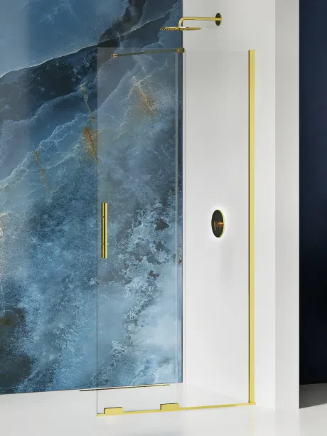 Kabina prysznicowa walk in Smart Light Gold, przesuwna.