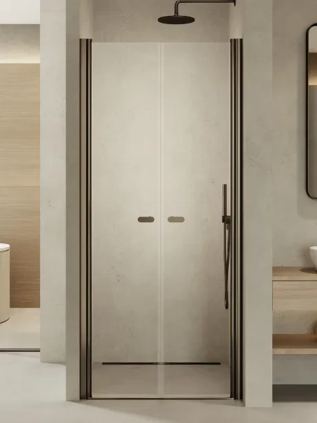 DRZWI WNĘKOWE NEW SOLEO Gunmetal BRUSHED, wahadłowe, podwójne