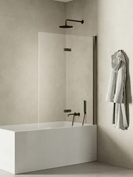 Parawan nawannowy New Soleo Gunmetal Brushed, dwuelementowy