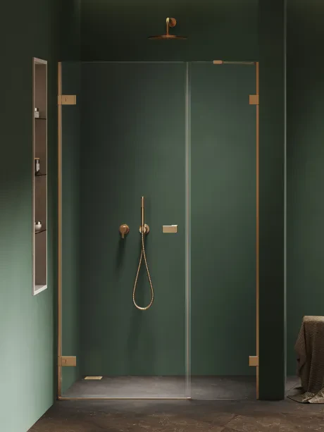 Drzwi wnękowe OXIA GOLD BRUSHED PLUS pojedyncze wahadłowe, zawias przy ścianie