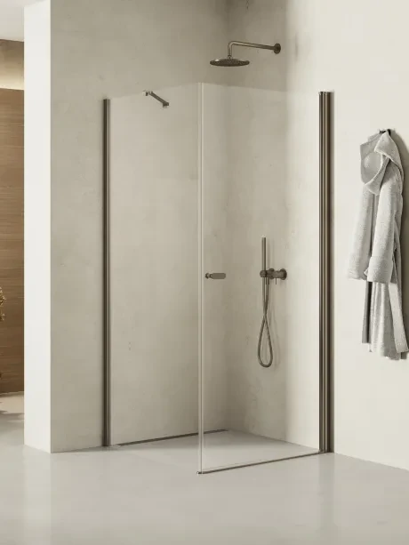 Kabina prysznicowa New Soleo Gunmetal Brushed, pojedyncze drzwi