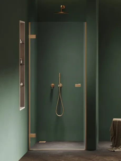 Drzwi wnękowe OXIA GOLD BRUSHED pojedyncze wahadłowe, zawias przy ścianie