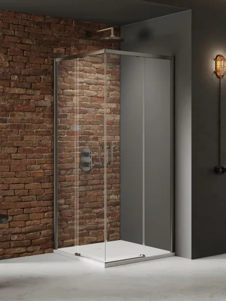 Kabina prysznicowa Prime Gunmetal Brushed, drzwi podwójne, przesuwne