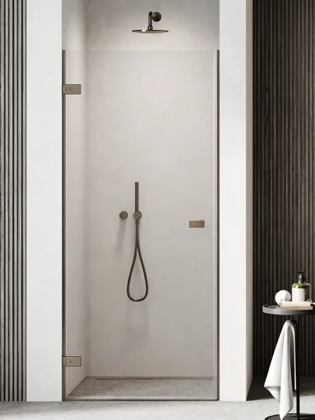 Drzwi wnękowe OXIA GUNMETAL BRUSHED pojedyncze wahadłowe, zawias przy ścianie