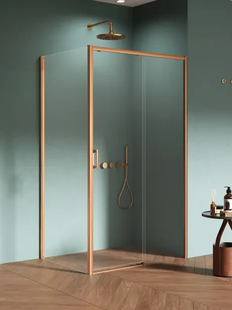 Kabina prysznicowa Prime Copper Brushed, drzwi pojedyncze, przesuwne