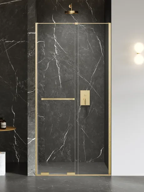 Drzwi wnękowe Smart Gold Brushed, drzwi przesuwne, reling