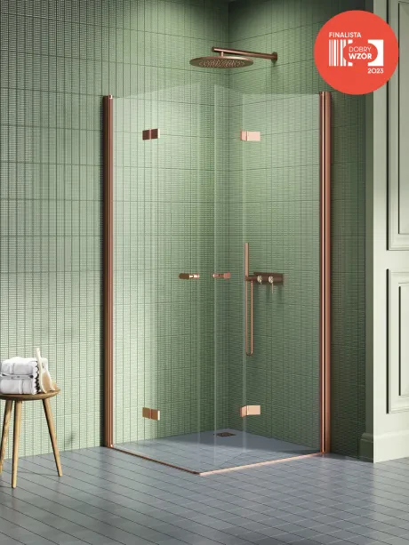 Kabina prysznicowa New Soleo Copper Brushed, Drzwi składane, podwójne