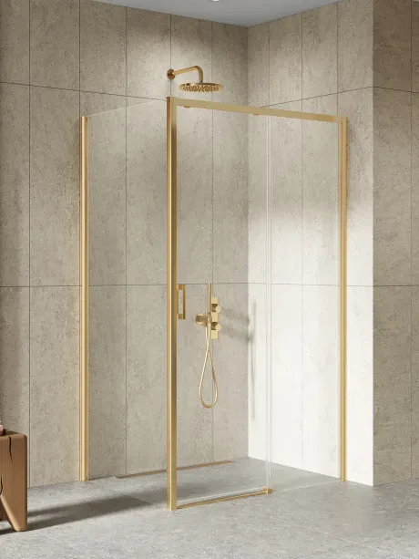 Kabina prysznicowa Prime Gold Brushed, drzwi pojedyncze, przesuwne