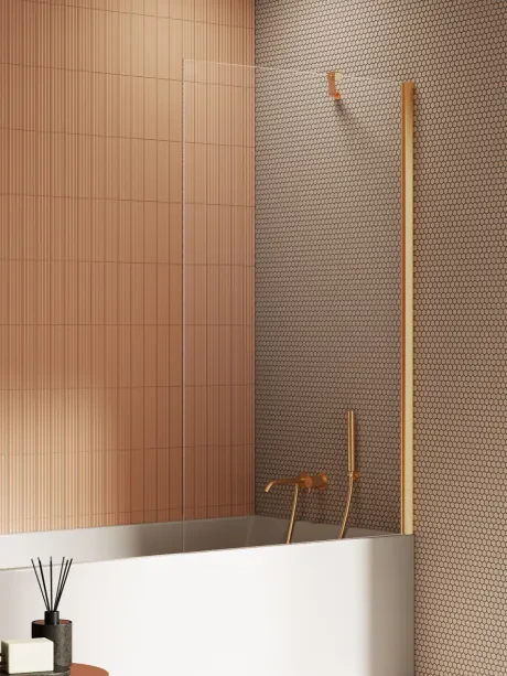 Parawan nawannowy New Soleo Gold Brushed, jednoelementowy stały