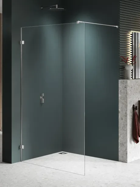 Kabina prysznicowa AVEXA NICKEL BRUSHED walk-in Grubość szkła 8mm