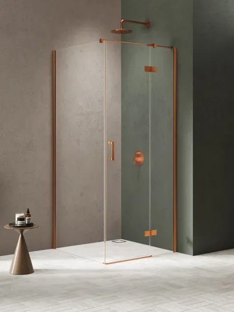 Kabina prysznicowa Nesta Copper Brushed, Drzwi Pojedyncze