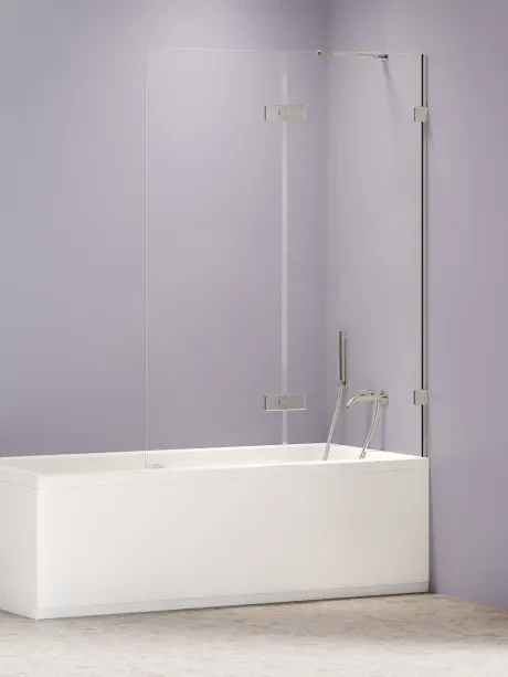 Parawan nawannowy OXIA NICKEL BRUSHED pojedynczy uchylny zawias na małej ściance
