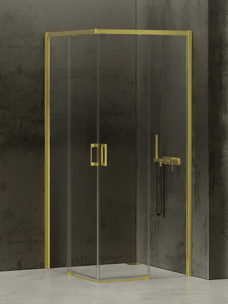 Kabina prysznicowa Prime Light Gold, drzwi podwójne, przesuwne