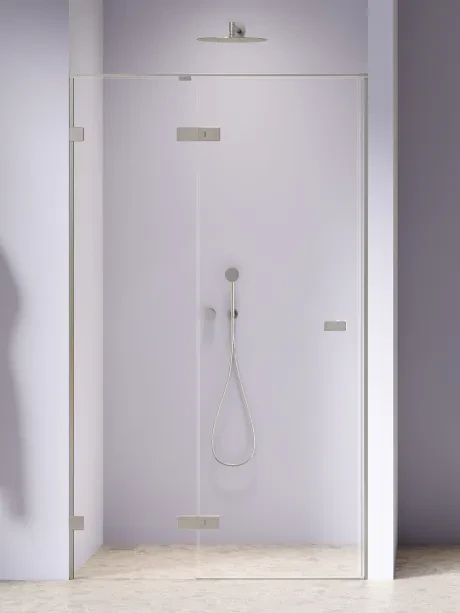 Drzwi wnękowe OXIA NICKEL BRUSHED pojedyncze wahadłowe, zawias na małej ściance