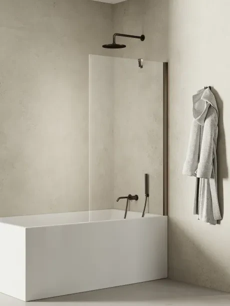 Parawan nawannowy New Soleo Gunmetal Brushed, jednoelementowy stały