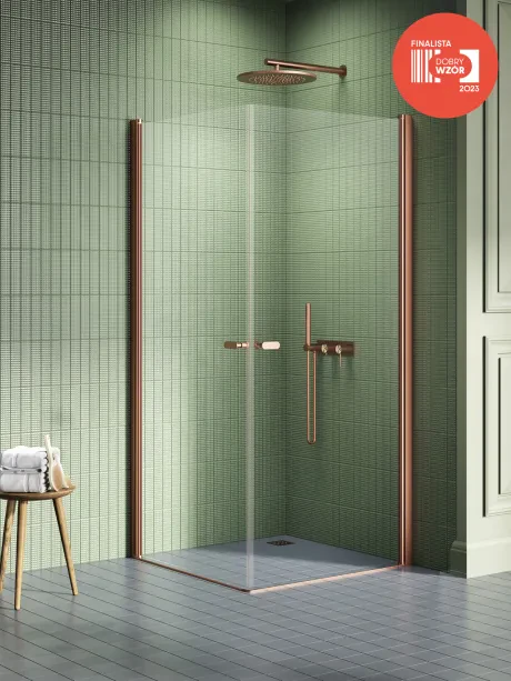 Kabina prysznicowa New Soleo Copper Brushed, podwójne drzwi
