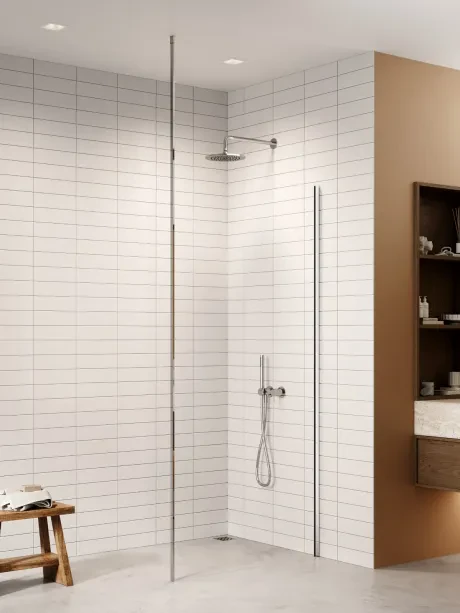 Kabina prysznicowa Nesta Chrome, walk in, wspornik do sufitu