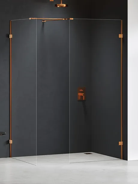 Kabina walk in Eventa Copper Brushed, dwuelementowa