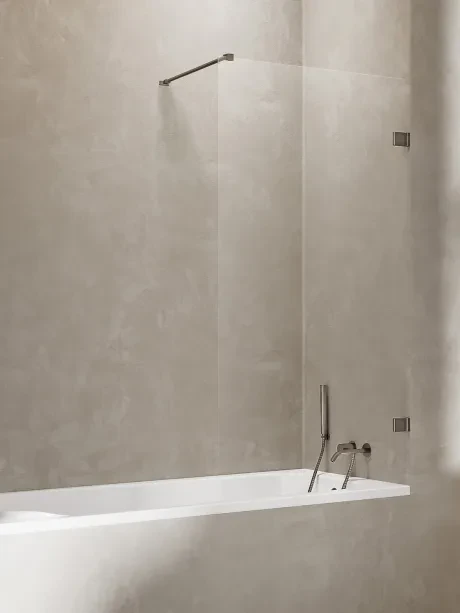 Parawan nawannowy Avexa Gunmetal Brushed, jednoelementowy. Wspornik prostopadły.