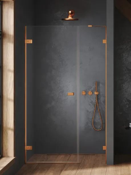 Drzwi wnękowe OXIA COPPER BRUSHED PLUS pojedyncze wahadłowe, zawias przy ścianie