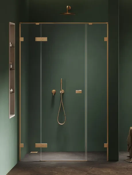 Drzwi wnękowe OXIA GOLD BRUSHED PLUS pojedyncze wahadłowe, zawias na małej ściance