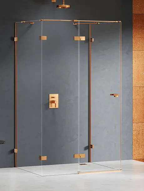 Kabina prysznicowa Eventa Copper Brushed, przyścienna, drzwi frontowe