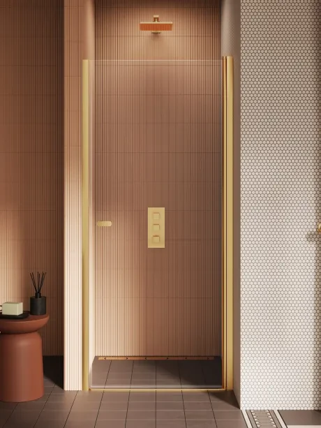 Drzwi wnękowe New Soleo Gold Brushed, wahadłowe, pojedyncze