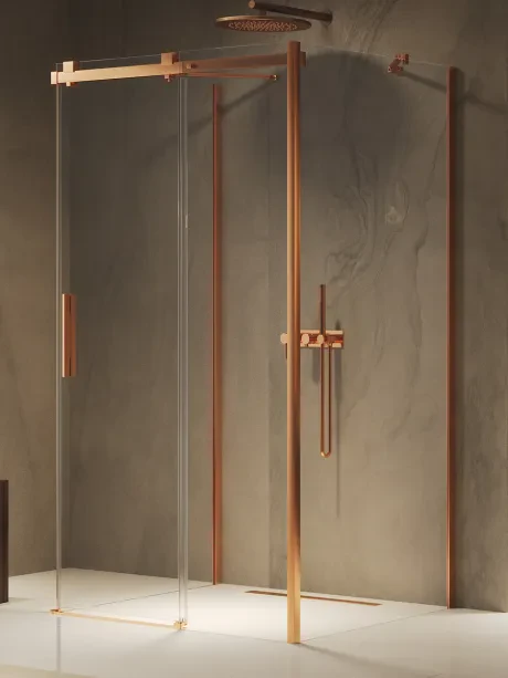 Kabina prysznicowa przyścienna 1D SOFTI COPPER BRUSHED