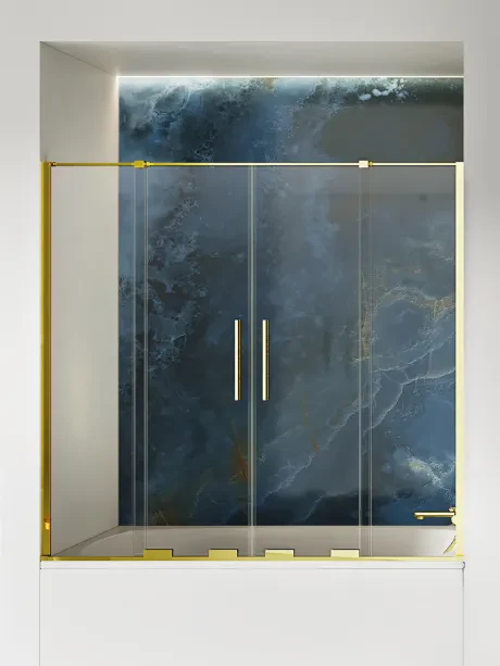 Parawan nawannowy Smart Light Gold, drzwi przesuwne, podwójne