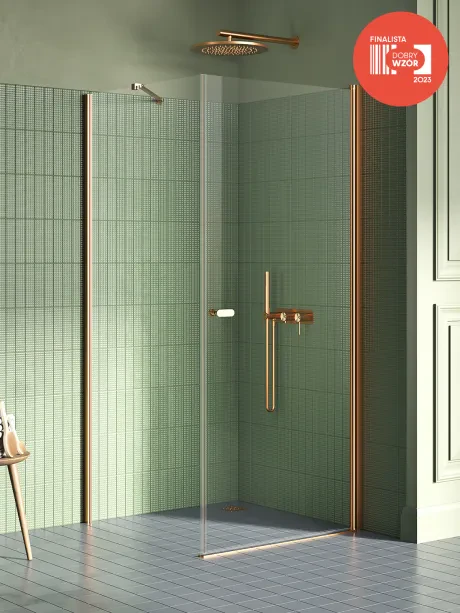 Kabina prysznicowa New Soleo Copper Brushed, pojedyncze drzwi