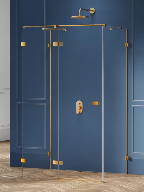 Kabina prysznicowa Avexa Gold Brushed, przyścienna