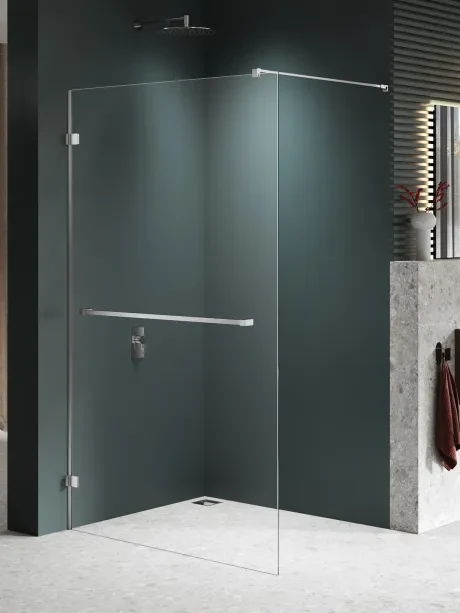 Kabina prysznicowa AVEXA NICKEL BRUSHED walk-in  RELING grubość szkła 6mm