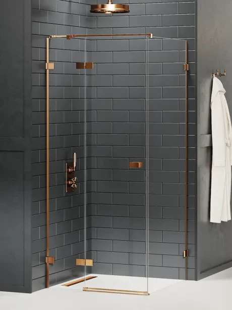Kabina prysznicowa Avexa Copper Brushed, pojedyncze drzwi