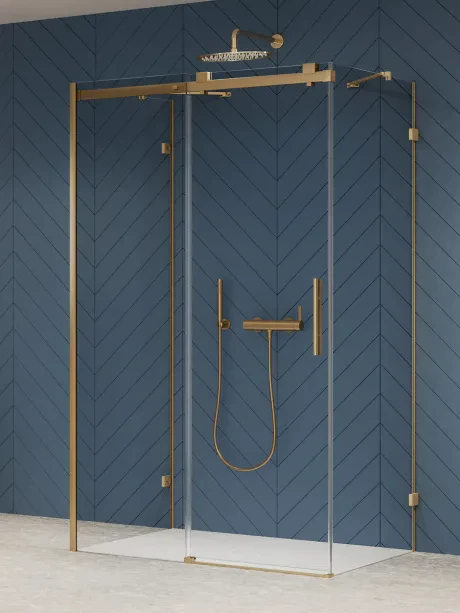Kabina prysznicowa przyścienna 1D SOFTI X GOLD BRUSHED