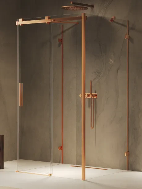Kabina prysznicowa przyścienna 1D SOFTI X COPPER BRUSHED