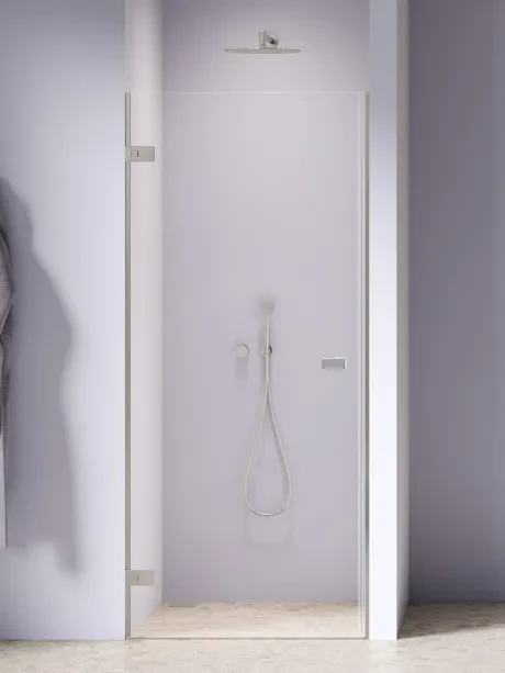 Drzwi wnękowe OXIA NICKEL BRUSHED pojedyncze wahadłowe, zawias przy ścianie