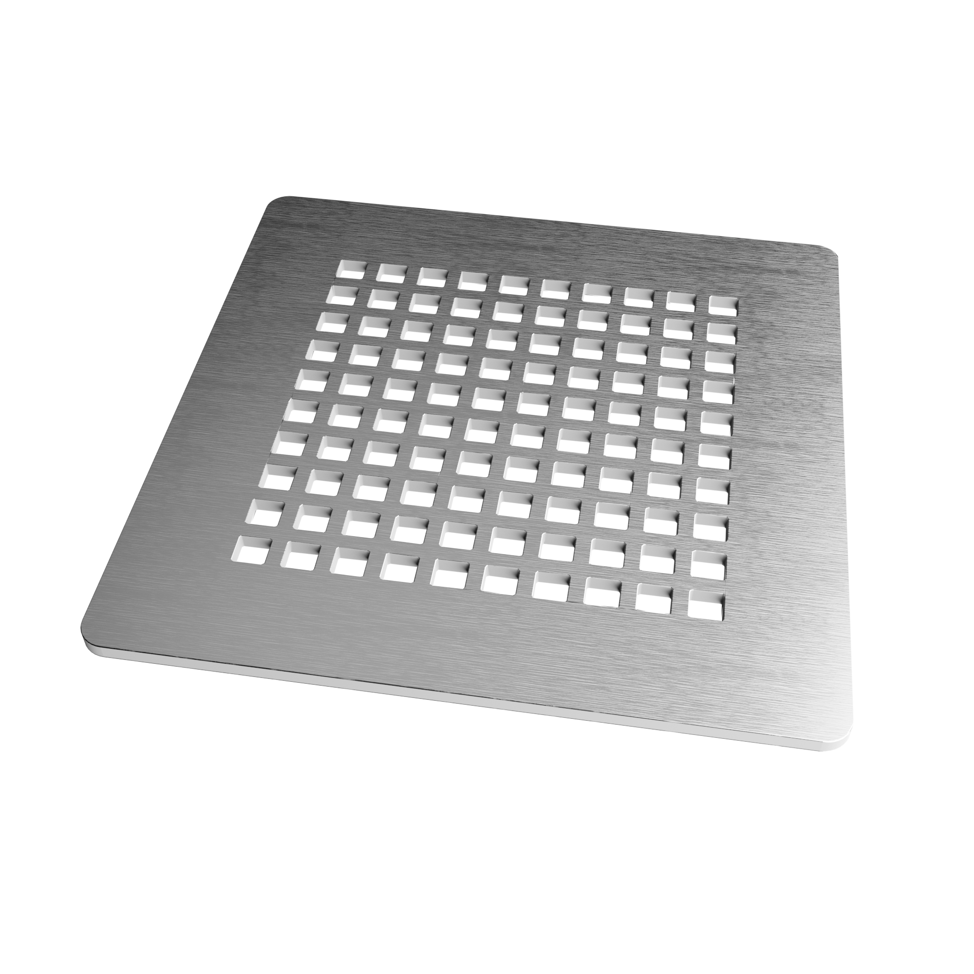 Mori shower tray drain grille, chrome color, brushed finish