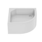 Artus acrylic shower tray with enclosure, semicircular, in white. Height 29cm