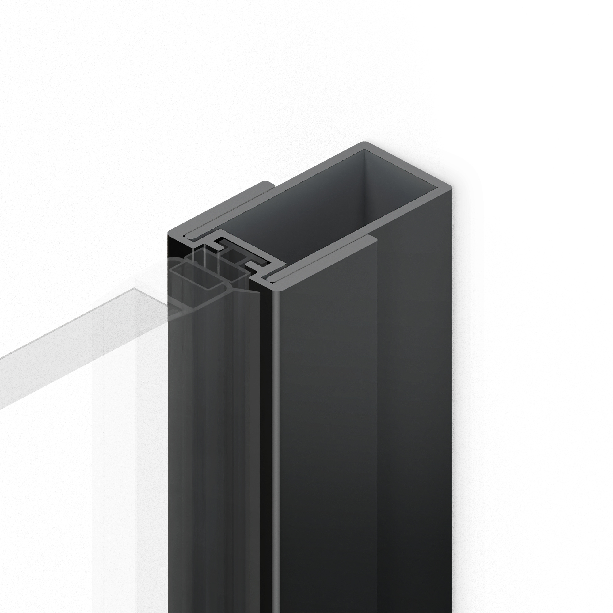 Profil poszerzający do drzwi wnękowych kolekcji Smart Black, Softi Black, Reflexa Black – po stronie uszczelki magnetycznej