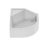 Angus acrylic shower tray, semicircular, in white. Height 29cm
