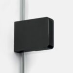 Eventa Black Chrome walk-in shower enclosure. Two-piece, with additional wall