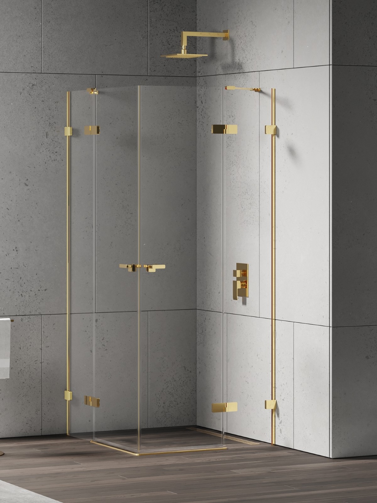Eventa Gold Shine shower enclosure, double doors