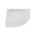 Cantare acrylic shower tray with enclosure, semicircular, white. Height 17,5cm and 18,5cm